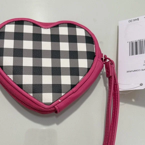 Betsey Johnson Pink and Black Heart Wristlet - Picture 3 of 5